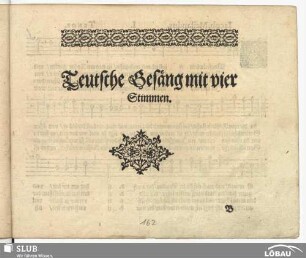 Teutsche Gesäng mit vier Stimmen.