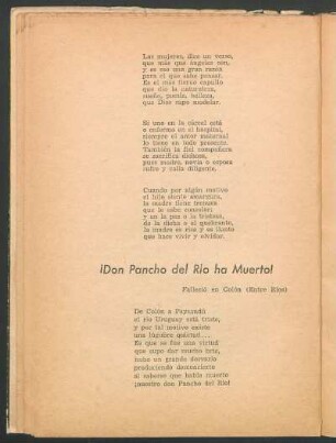 ¡Don Pancho del Río ha muerto!