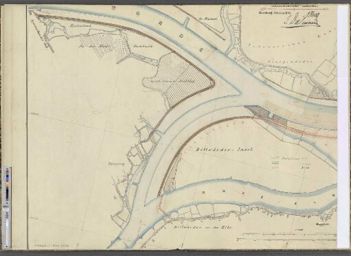 [Billwärder-Insel.] Hamburg, Februar 1875 : Billwärder-Insel. Billwärder an der Elbe.
