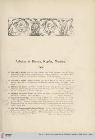 Arbeiten in Bronze, Kupfer, Messing