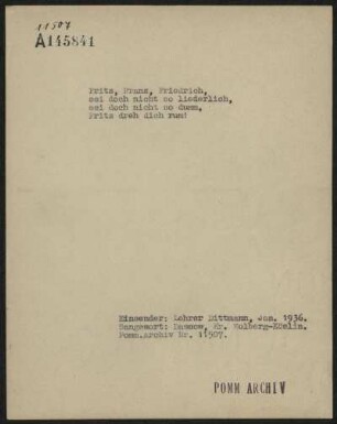 Fritz, Franz, Friedrich