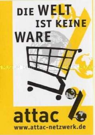 Aufkleber der Aktionsgruppe attac gegen die Globalisierung