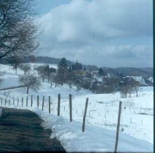 Ortsansicht von Hinterhermsdorf : Hinterhermsdorf. Ansicht des Ortes im Winter, 1996