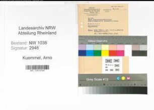 Entnazifizierung Arno Kuemmel , geb. 19.07.1910 ()