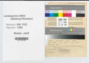 Entnazifizierung Josef Becker , geb. 16.08.1892 (Schuldirektor)