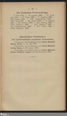 Allerhöchste Protektoren des Landesverbandes sächsischer Feuerwehren