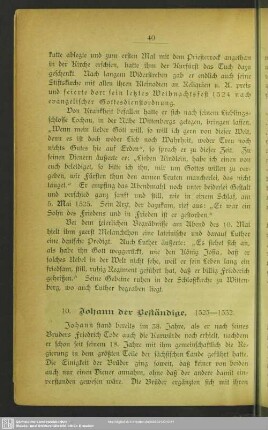10. Johann der Beständige. 1523-1532