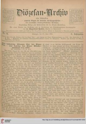 8: Zwei katholische Stimmen über den Ulmer Dom : zum Jahrtag des Ulmer Münsterjubiläums von 1890