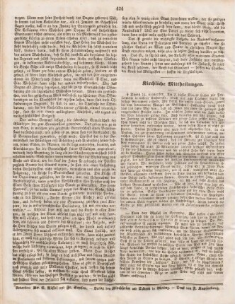 424 Kirchliche Mittheilungen