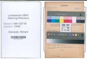 Entnazifizierung Richard Danowski , geb. 28.10.1896 ()