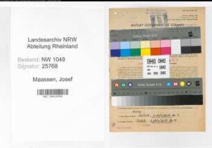 Entnazifizierung Josef Maassen , geb. 25.01.1886 (Lokfuehrer)