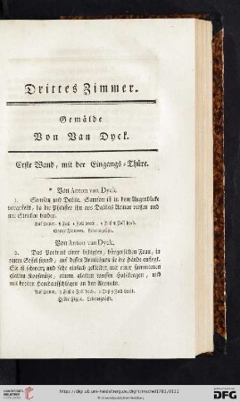 Drittes Zimmer. Gemälde von van Dyck
