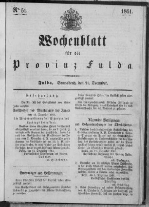 Nr. 51, Ausgabe vom 21. Dezember 1861