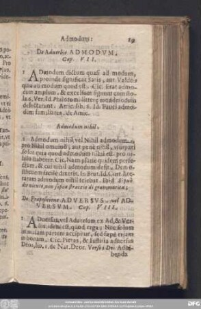 De Praepositione Adversus, vel Adversum. Cap. VIII.