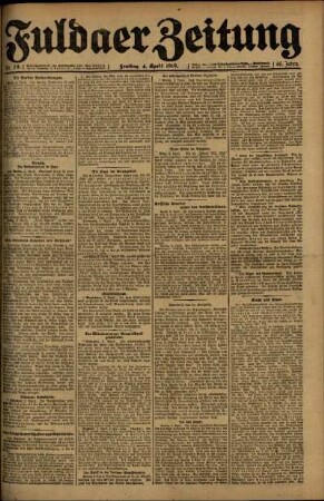 Erste Ausgabe vom Freitag, den 04. April 1919.
