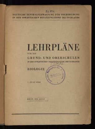 1946: Biologie