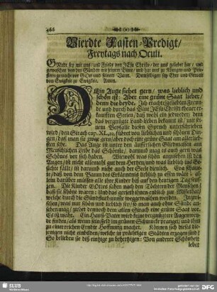 Vierdte Fasten-Predigt, Freytags nach Oculi