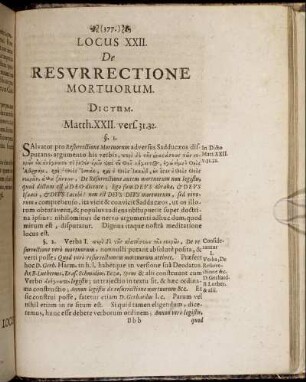 Locus XXII. De Resurrectione Mortuorum.