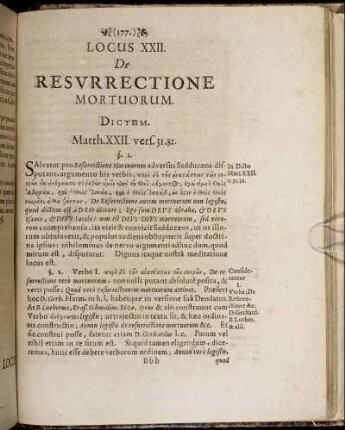 Locus XXII. De Resurrectione Mortuorum.