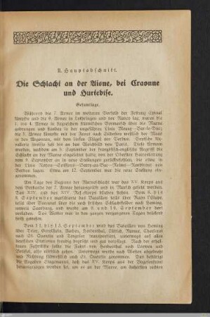 II. Hauptabschnitt - Die Schlacht an der Aisne, bei Craonne und Hurtebise