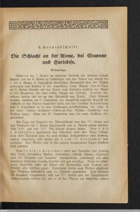 II. Hauptabschnitt - Die Schlacht an der Aisne, bei Craonne und Hurtebise
