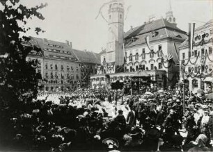 Bautzen. Huldigung für Friedrich August III., König von Sachsen, auf dem Hauptmarkt