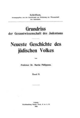 In: Grundriß der Gesamtwissenschaft des Judentums ; Band 2
