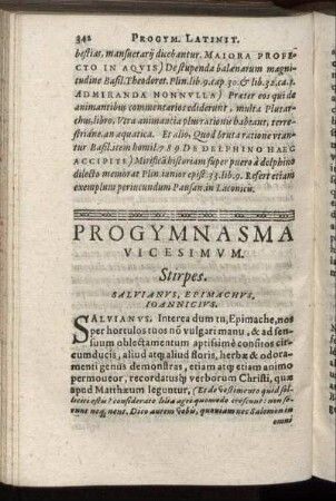 Progymnasma Vicesimum. Stirpes.