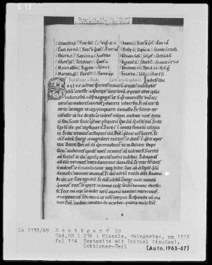 Graduale-Sakramentar-Lektionar — Initialen S(aulus), Folio 114recto