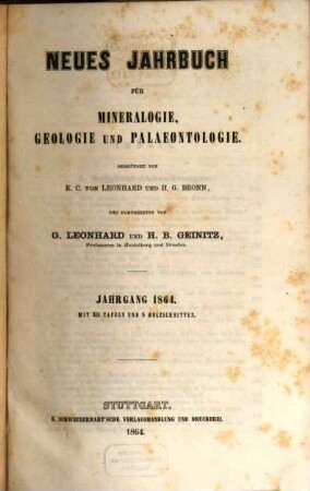 Neues Jahrbuch für Mineralogie, Geologie und Paläontologie. 1864