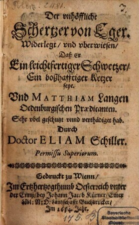 Der unhöfliche Schertzer von Eger