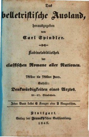 Denkwürdigkeiten eines Arztes, [1,]25/27