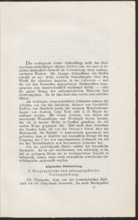 1. Geographische und ethnographische Vorbesprechung.