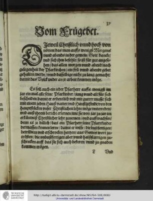 Vom Fruegebet. (Bl. 37 recto - 37 verso)