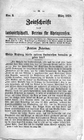 Zeitschrift des landwirtschaftlichen Vereins für Rheinpreußen März 1857