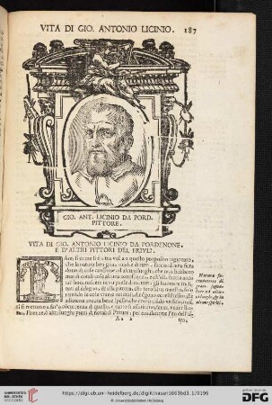 Vita di Gio. Antonio Licinio da Pordenone, e d'altri Pittori del Frivli