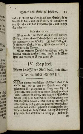 IV. Kapitel. Wenn das Silber Gold hält, wie man es von einander scheiden soll.