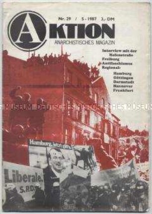 Anarchistische Zeitschrift "Aktion" u.a. über Straßenkämpfen um die Hamburger Hafenstraße und zur Lage in Jugoslawien nach dem Tod Titos