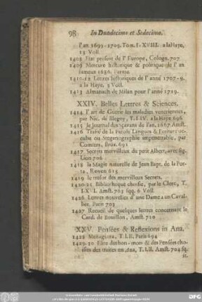 XXV. Pensées & Reflexions in Ana.