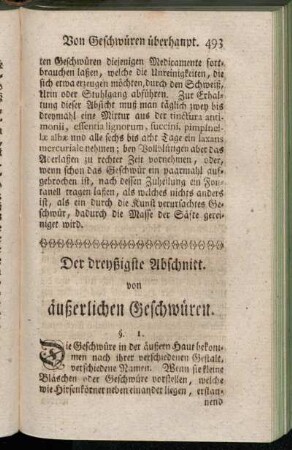 Der dreyßigste Abschnitt. von äußerlichen Geschwüren