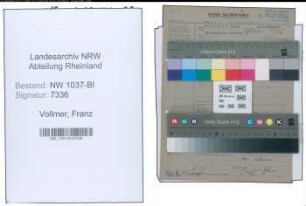 Entnazifizierung Franz Vollmer , geb. 09.02.1892 (Verw.Beamter)