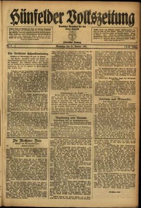 Ausgabe vom Dienstag, den 11. Januar 1921.