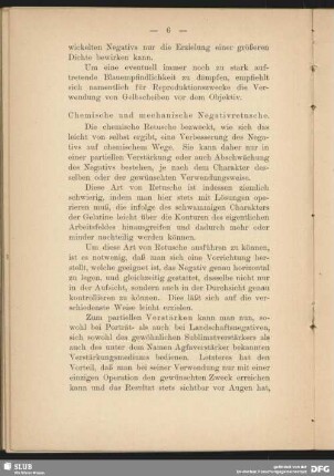 Chemische und mechanische Negativretusche