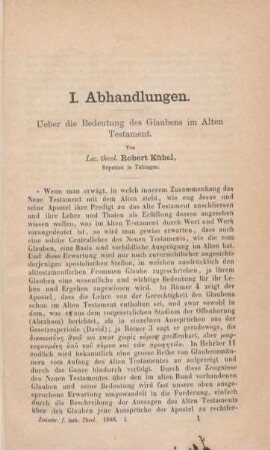 1-32 Über die Bedeutung des Glaubens im Alten Testament