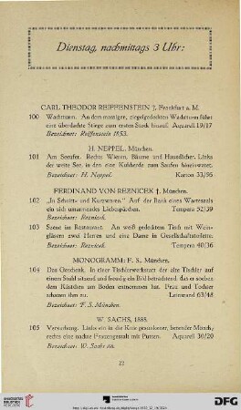 Dienstag, nachmittags (Nr. 100-226)