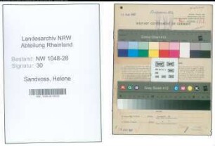 Entnazifizierung Helene Sandvoss , geb. 17.02.1896 (Postsekretaerin)