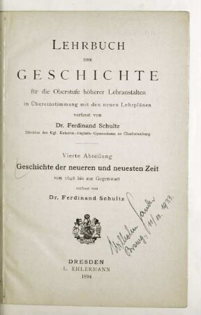 Abt. 4: Geschichte der neueren und neuesten Zeit : von 1648 bis zur Gegenwart