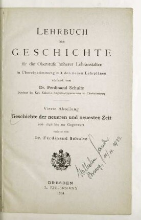 Abt. 4: Geschichte der neueren und neuesten Zeit : von 1648 bis zur Gegenwart