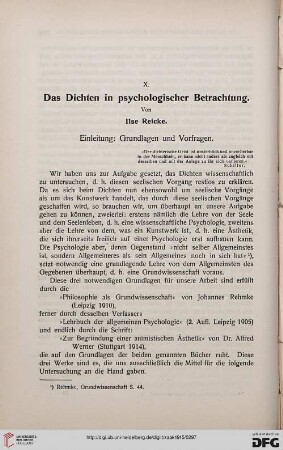 Das Dichten in psychologischer Betrachtung