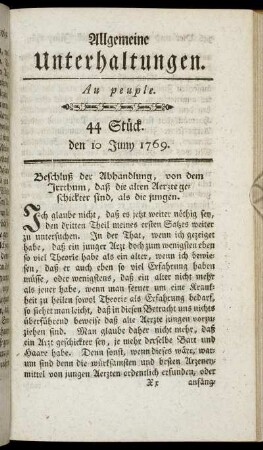 44 Stück. d. 10. Juny 1769.
